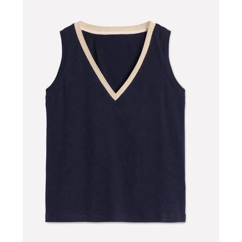 Boden Peggy Top tank navy gold sparkle womens 8 minimalist festival career - Picture 5 of 13